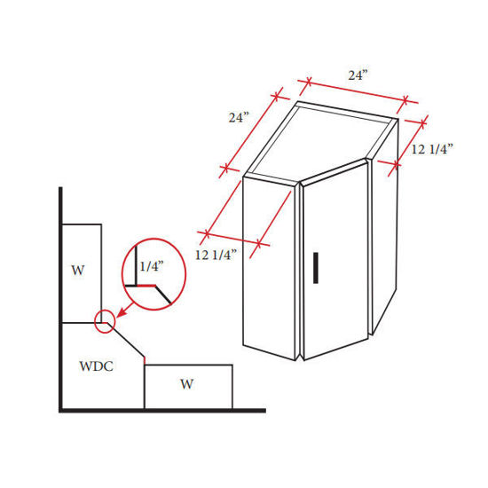 Picture of Wall Diagonal Corner Cabinet